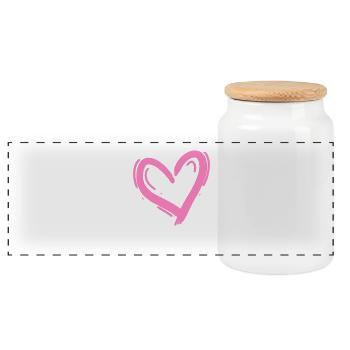Coeur Design Amour Rose - Boîte à biscuits avec couvercle en bois - blanc - Devant