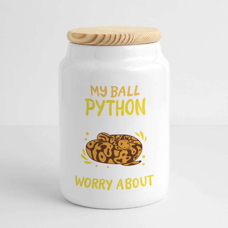 Boule Python Boîte à biscuits avec couvercle en bois