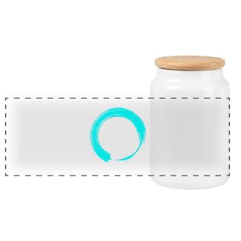 Cercle - Boîte à biscuits avec couvercle en bois - blanc - Devant