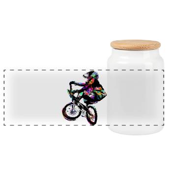 BMX Fahrrad - BMX fahren - BMX Bike - Panorama Keksdose mit Holzdeckel - Weiß - Vorne