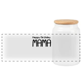 happy birthday Maman Chemise - Boîte à biscuits avec couvercle en bois - blanc - Devant
