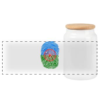roman people flag or styago le romanian gift idea - Panoramic Cookie Jar with Wooden Lid - white - Front