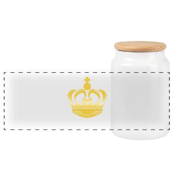 Couronne - Boîte à biscuits avec couvercle en bois - blanc - Devant