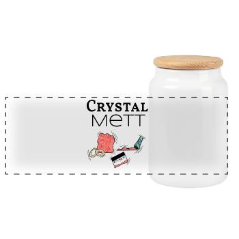Crystal Mett - if hacked is your drug - Panoramic Cookie Jar with Wooden Lid - white - Front