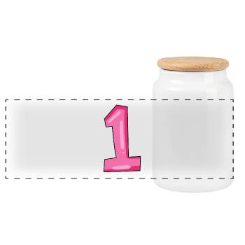 1 - Boîte à biscuits avec couvercle en bois - blanc - Devant