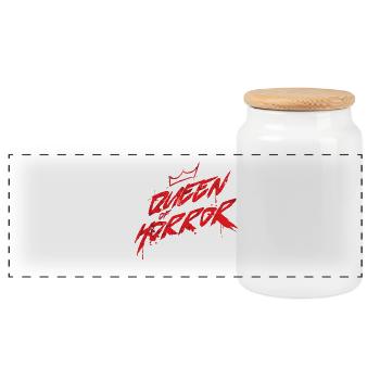 Horror Horror Queen Horror Movie - Panoramic Cookie Jar with Wooden Lid - white - Front