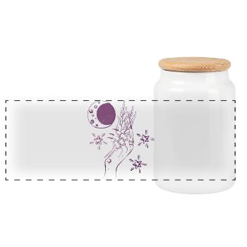 Hexe Hand Zauberkraft Mystisch amethyst lila - Panorama Keksdose mit Holzdeckel - Weiß - Vorne