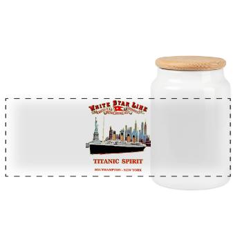 TITANIC FANTOME IN NEW YORK L. RUNEMBERG © Adagp - Panoramic Cookie Jar with Wooden Lid - white - Front