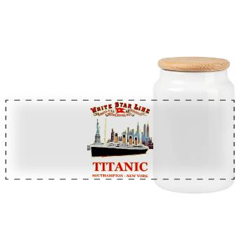 THE GHOST OF THE TITANIC IN NEW YORK RUNEMBERG Adagp © - Panoramic Cookie Jar with Wooden Lid - white - Front