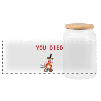 YOU DIED - Boîte à biscuits avec couvercle en bois - blanc - Devant