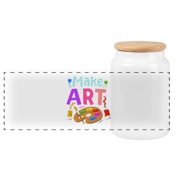 Kunst Künstler Kunstlehrer - Panorama Keksdose mit Holzdeckel - Weiß - Vorne