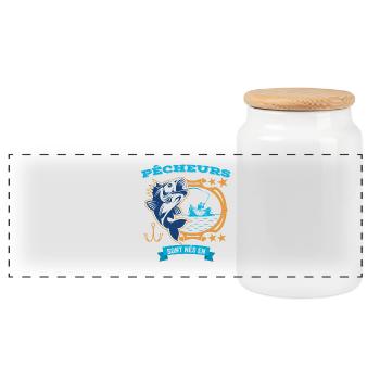 Anniversaire Pour Meilleur Pêcheur né en Janvier - Boîte à biscuits avec couvercle en bois - blanc - Devant
