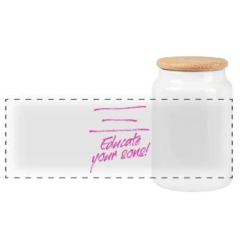 Protect Your Daughters Educate Your Sons Feminist - Panoramic Cookie Jar with Wooden Lid - white - Front