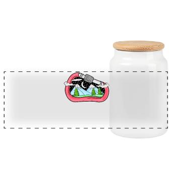 Karabiner Mountain Mountains Mountaineer Gift - Panoramic Cookie Jar with Wooden Lid - white - Front