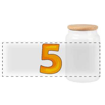 5 - Boîte à biscuits avec couvercle en bois - blanc - Devant