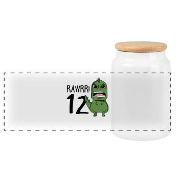 12. Geburtstag - 12 Jahre alt - Ich bin 12 - Panorama Keksdose mit Holzdeckel - Weiß - Vorne