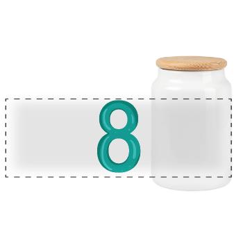 Number 8 - Number 8 - Panoramic Cookie Jar with Wooden Lid - white - Front