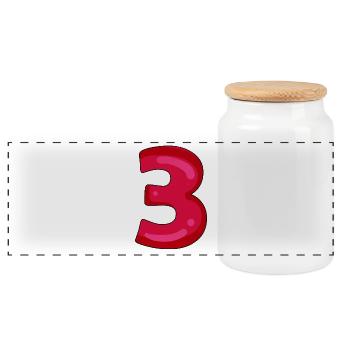 3 - Boîte à biscuits avec couvercle en bois - blanc - Devant