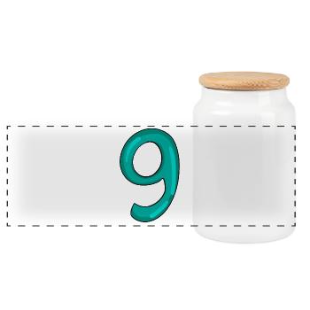 9 - Boîte à biscuits avec couvercle en bois - blanc - Devant