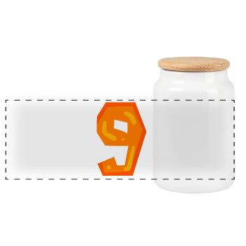 9 - Boîte à biscuits avec couvercle en bois - blanc - Devant