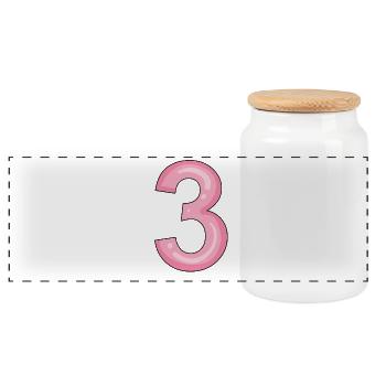 3 - Boîte à biscuits avec couvercle en bois - blanc - Devant