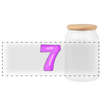 7 violet - Boîte à biscuits avec couvercle en bois - blanc - Devant