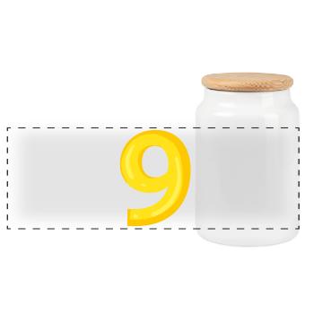 9 jaune - Boîte à biscuits avec couvercle en bois - blanc - Devant