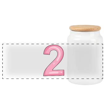 2 rose - Boîte à biscuits avec couvercle en bois - blanc - Devant