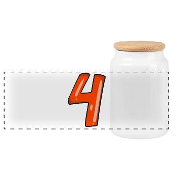 4 rouge - Boîte à biscuits avec couvercle en bois - blanc - Devant