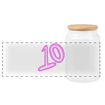 10 - Boîte à biscuits avec couvercle en bois - blanc - Devant
