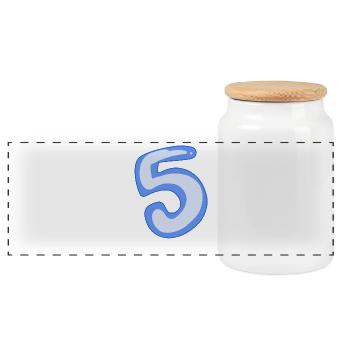 5 Bleu - Boîte à biscuits avec couvercle en bois - blanc - Devant