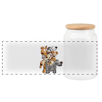 Drôle de chien équipe I Drôle de chien motif I chien - Boîte à biscuits avec couvercle en bois - blanc - Devant