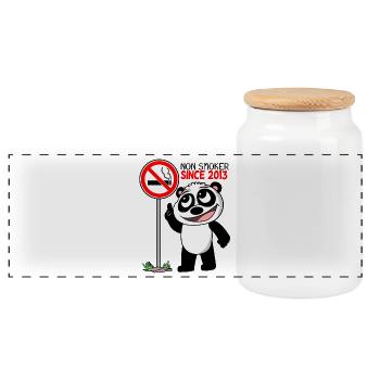 Non-fumeur Depuis 2013 Fumeurs Déclaration Cadeau - Boîte à biscuits avec couvercle en bois - blanc - Devant