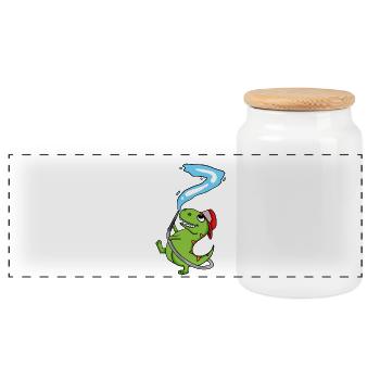7ème anniversaire de dinosaures pompiers cadeau - Boîte à biscuits avec couvercle en bois - blanc - Devant