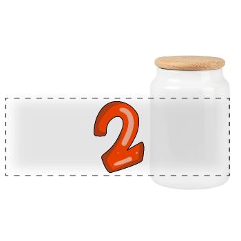2 rouge - Boîte à biscuits avec couvercle en bois - blanc - Devant