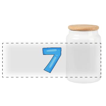 Numéro 7 - Boîte à biscuits avec couvercle en bois - blanc - Devant