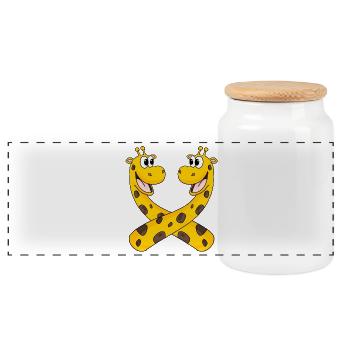 Girafe Girafe - Boîte à biscuits avec couvercle en bois - blanc - Devant