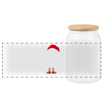 Santa's Favourite Chef - Panoramic Cookie Jar with Wooden Lid - white - Front