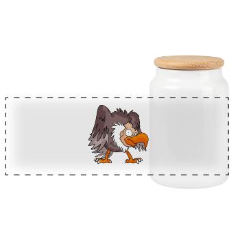 Vulture - Panoramic Cookie Jar with Wooden Lid - white - Front