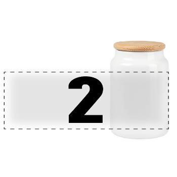 Number 2 - Number 2 - Panoramic Cookie Jar with Wooden Lid - white - Front