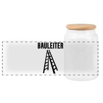 Bauleiter - Panorama Keksdose mit Holzdeckel - Weiß - Vorne