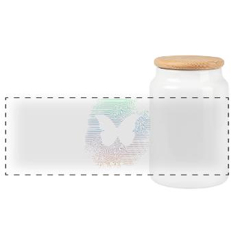 Papillon - Boîte à biscuits avec couvercle en bois - blanc - Devant