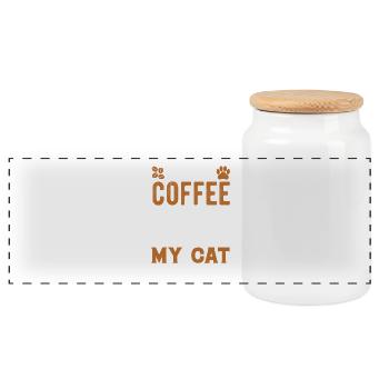 Funny Coffee Quote For Coffee Lovers I Like Coffee - Panoramic Cookie Jar with Wooden Lid - white - Front