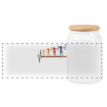 Bogenschießen Bogenschützin - Panorama Keksdose mit Holzdeckel - Weiß - Vorne