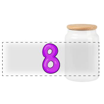 8 - Boîte à biscuits avec couvercle en bois - blanc - Devant