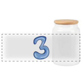 3 - Boîte à biscuits avec couvercle en bois - blanc - Devant