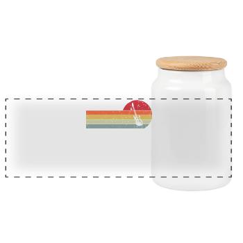 Guitare - Boîte à biscuits avec couvercle en bois - blanc - Devant