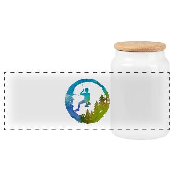 Alpiniste, Alpiniste, Papa, Alpiniste pour la fête des pères, grimpeur à l’aquarelle - Boîte à biscuits avec couvercle en bois - blanc - Devant