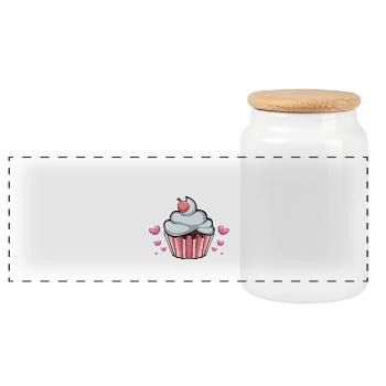 Soyez un joli cupcake dans la mer des muffins - Boîte à biscuits avec couvercle en bois - blanc - Devant