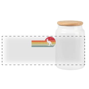 Kangaroo - Panoramic Cookie Jar with Wooden Lid - white - Front